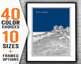 Vero Beach Skyline Poster Art Print Florida Image FL Item T1488