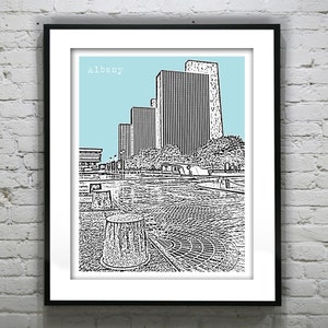 Albany New York Skyline Poster Print Art NY Item T3061