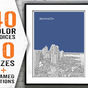 Maracaibo Venezuela Poster Print Skyline Art Item T2040