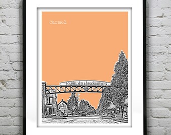 Carmel Skyline Poster Art Print Indiana IN Version 1
