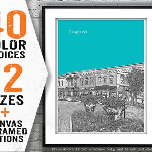Rogers Arkansas Poster Art Print Skyline AK Item T4089