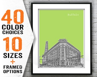 Buffalo New York Poster Art Skyline Print NY Lafayette Square Item T1862