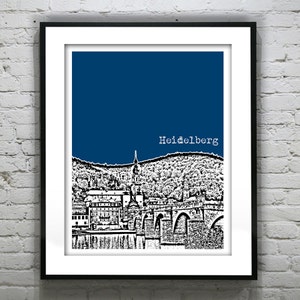 Heidelberg Germany City Skyline Poster Print Art