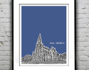 San Isidro Costa Rica Poster Art Skyline Print Item T2830