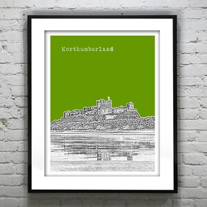 Bamburgh Castle Northumberland England Poster  Art Print UK United Kingdom