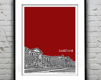 Radford Virginia Poster Art Print Radford VA Item, T4929