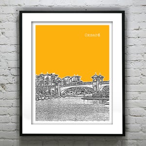 Oxnard California Poster Print Skyline Art CA Item T2512