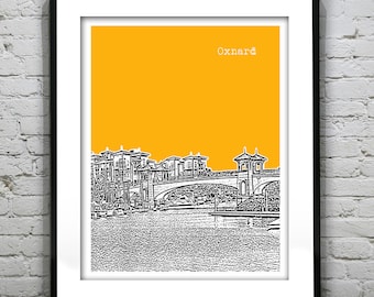 Oxnard California Poster Print Skyline Art CA Item T2512