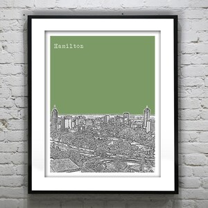 Hamilton Ontario Skyline Poster Art Print Canada Art Print Item T4892
