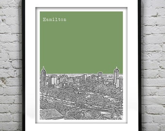 Hamilton Ontario Skyline Poster Art Print Canada Art Print Item T4892