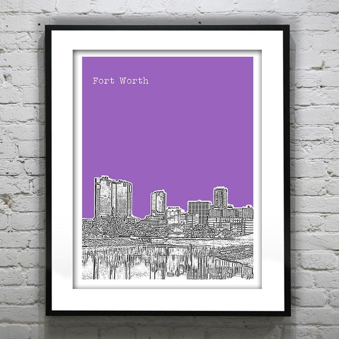 Fort Worth Texas Skyline Poster Art Print Original - Etsy