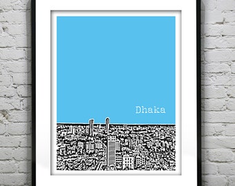 Dhaka Bangladesh Skyline Poster Art Print