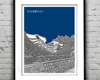 Goldsboro North Carolina Poster Art Print City Skyline NC Item T4285