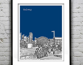 Galway Skyline Poster Art Eyre Square  Connacht Ireland Item T2475
