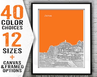 Javea Spain Poster Art Skyline Print Mediterranean Item T4759