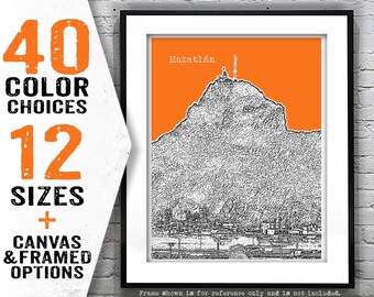 Mazatlán Mexico Skyline Poster Art Print Item T3087