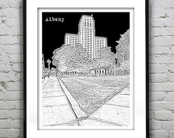 Albany New York Skyline Poster Print Art NY Item T3063