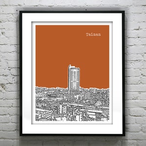 Tainan Taiwan Poster Art Print Skyline Item T4496