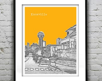 Knoxville Poster Tennessee Art Print Skyline Sunsphere T5100