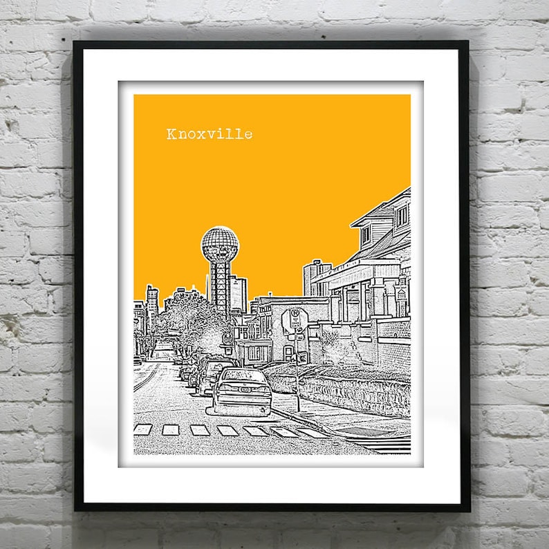 Knoxville Poster Tennessee Art Print Skyline Sunsphere Version Etsy