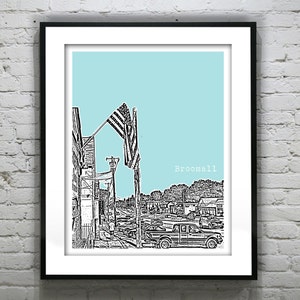 Broomall PA Poster Print Art Pennsylvania Skyline