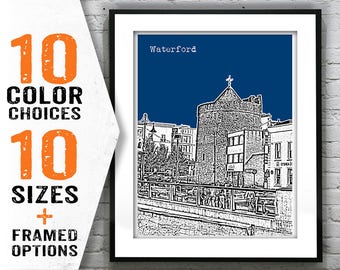 Waterford Skyline Poster Art Reginald's Tower Munster Ireland Item T1429