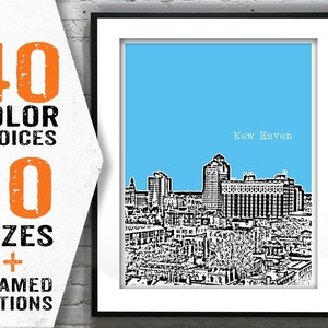 New Haven Connecticut Poster Print Art Skyline CT Item T1681