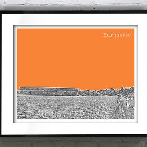 Marquette Skyline Art Print Poster Michigan MI Landscape Item T4541