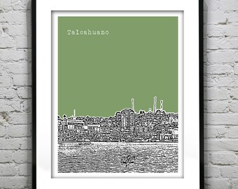 Talcahuano Chile Poster Print Skyline Art South America Version 1