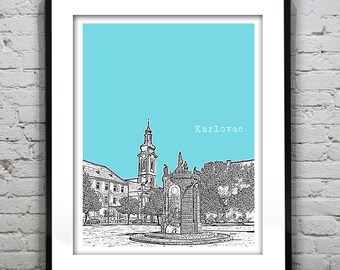 Karlovac Croatia Skyline Poster Art Print