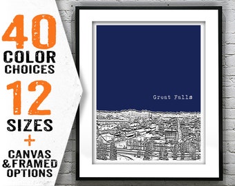 Great Falls Montana Poster City Skyline Art Print Item T2377