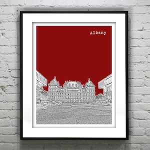 Albany New York Skyline Poster Print Art NY Item T3062