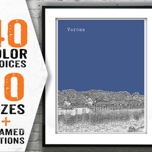 Verona Poster Art Skyline New Jersey NJ Item T1549