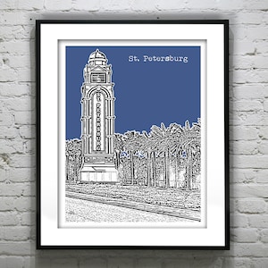St Petersburg Florida Skyline Poster Art Print FL  Item T1243