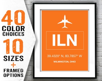 ILN Wilmington Air Park Airport Aviation Poster Art Print Ohio Item T2114