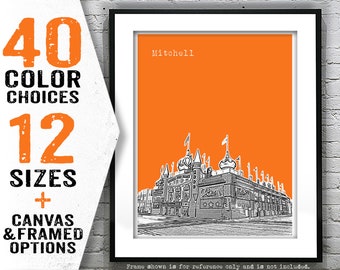 Mitchell Corn Palace South Dakota Poster Print Art  Skyline Downtown SD Item T4821
