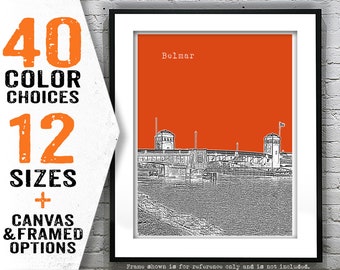 Belmar Shark River Inlet Skyline Poster Art Print New Jersey NJ Item T4009