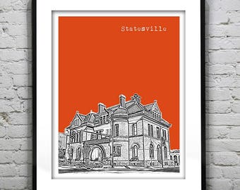 Statesville Art Print Poster Original North Carolina NC Version 1