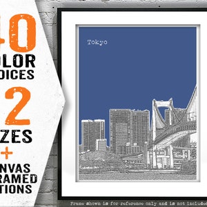 Tokyo Japan Skyline Poster Art Print Travel Item T4650