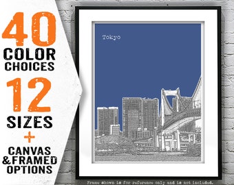 Tokyo Japan Skyline Poster Art Print Travel Item T4650