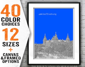 Aschaffenburg Poster Skyline Art Print Germany Item T5213