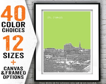 St. Joseph Missouri Poster Skyline Art Print Item T5250
