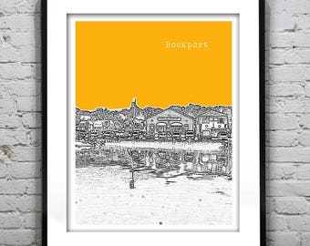 Rockport Skyline Poster Art Print Massachusetts MA Item T4263