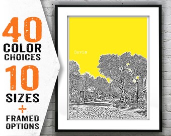 Davis Poster Art Skyline Print California CA Item T1264
