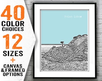 Point Lobos Carmel California Skyline Art Print Poster CA Item T4275