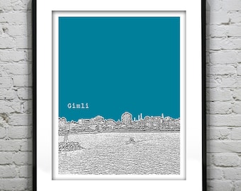 Gimli Manitoba Poster Print City Skyline Canada Art Print