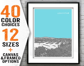 Anacortes Washington Skyline Poster Art Print Item T2351