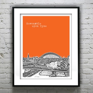Newcastle Upon Tyne Poster England Art Print Skyline Item T4448