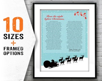 Twas The Night Before Christmas Holiday Print Xmas Item T1887