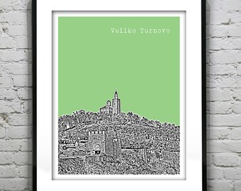 Veliko Turnovo Skyline Poster Art Print Bulgaria version 2